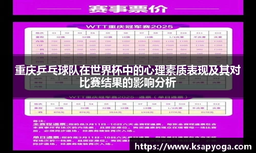 重庆乒乓球队在世界杯中的心理素质表现及其对比赛结果的影响分析
