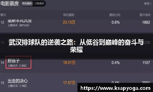 武汉排球队的逆袭之路：从低谷到巅峰的奋斗与荣耀