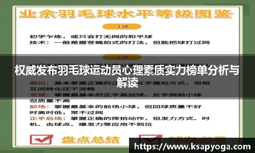 权威发布羽毛球运动员心理素质实力榜单分析与解读